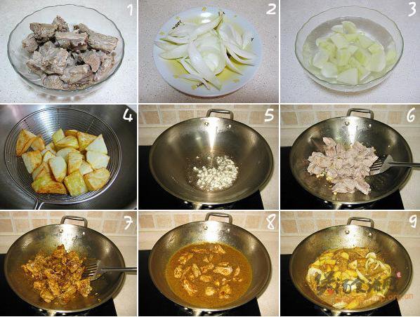 咖喱排骨炖土豆的做法