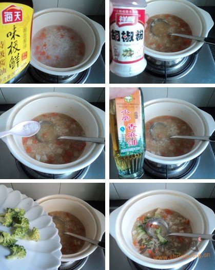 西蓝花山药粥的做法