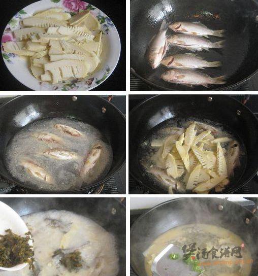 春笋雪菜炖鲫鱼的做法
