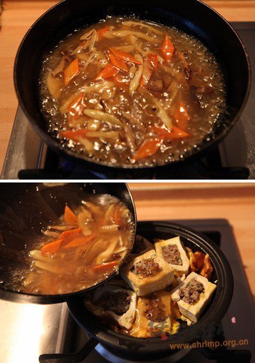 香菇猪肉酿豆腐煲的做法