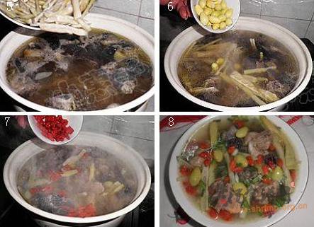 乌骨鸡银杏排骨汤的做法