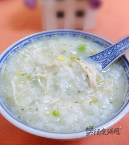 鸡丝菜花粥的做法