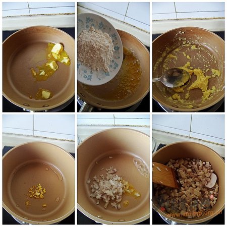 奶油鸡肉蘑菇浓汤的做法
