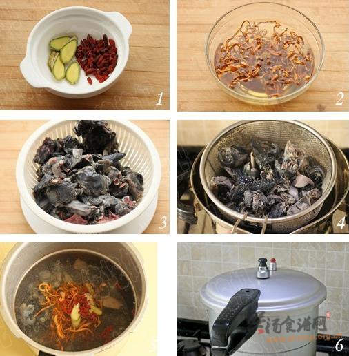 虫草花乌鸡炖辽参的做法