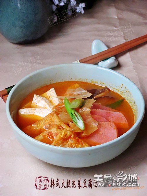 韩式火腿泡菜豆腐汤的做法