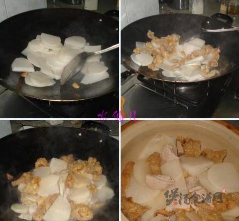 炸猪皮萝卜煲的做法