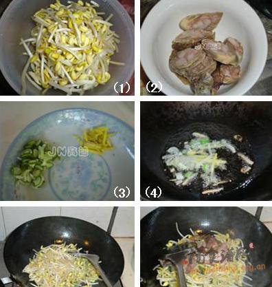 香肠粉丝炖黄豆芽的做法