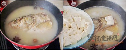 铁锅鱼头炖豆腐的做法