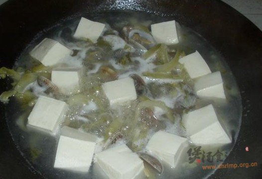 咸菜豆腐贝汤的做法