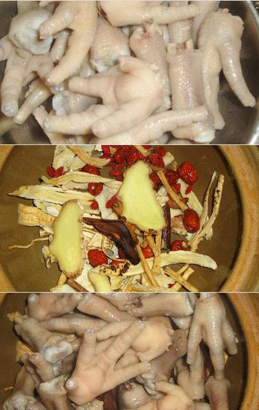 药材炖鸡脚的做法