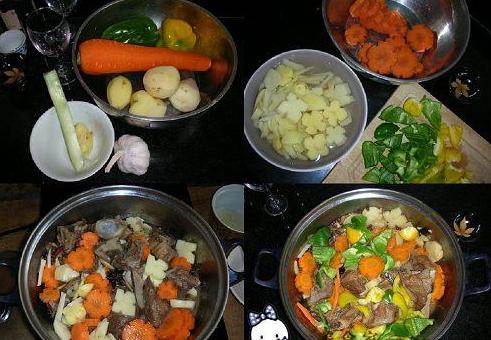 杂蔬炖汤骨的做法