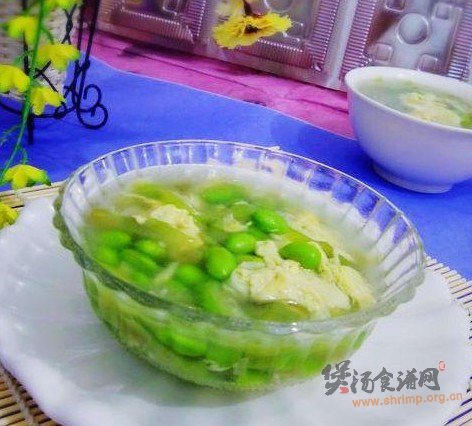 丝瓜毛豆蛋花汤的做法