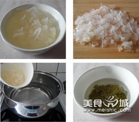 银耳荔枝绿豆爽的做法