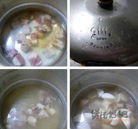 咸肉排骨萝卜汤的做法