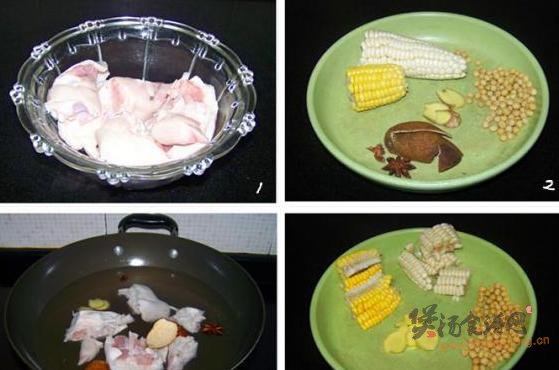 玉米黄豆蹄花汤的做法
