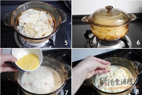金银杏仁煲腐竹的做法