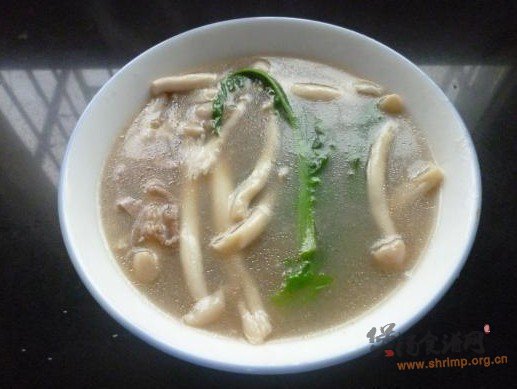 海鲜菇瘦肉青菜汤的做法