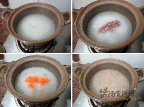 红萝卜瘦肉粥的做法
