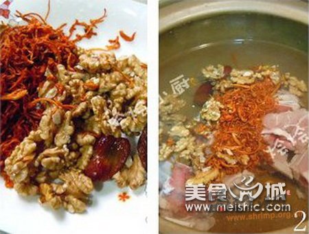 核桃虫草花骨头汤的做法