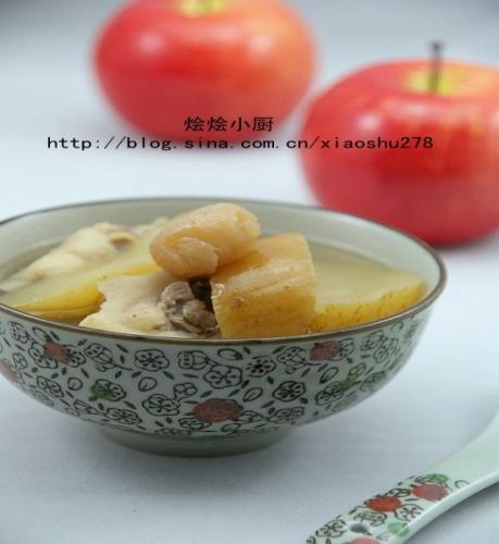 苹果川贝鸡汤的做法