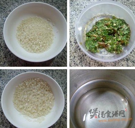 茼蒿肉末大米粥的做法