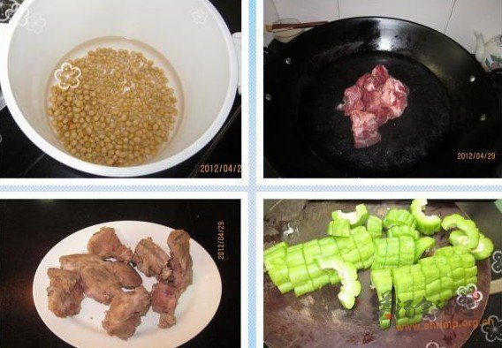 黄豆苦瓜煲猪骨汤的做法
