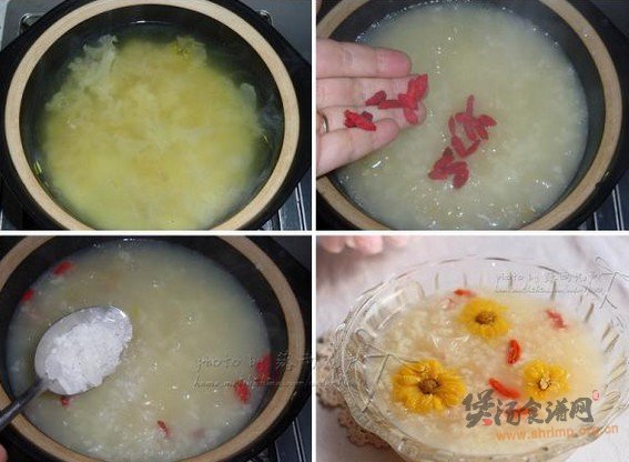 银耳菊花粥的做法