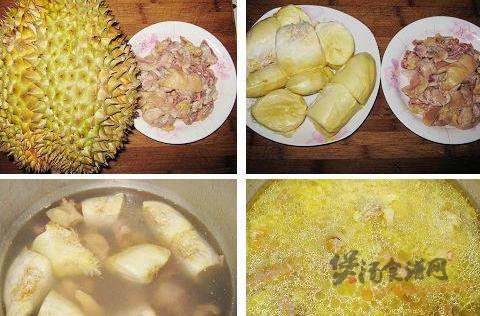 榴莲煲鸡的做法