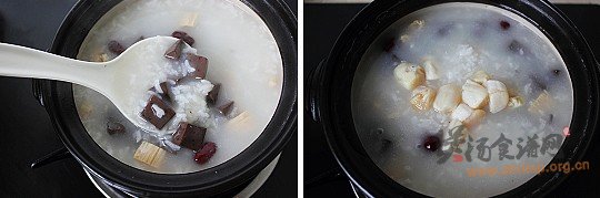 猪血腐竹粥的做法
