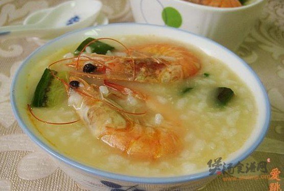 鲜虾茄子粥的做法
