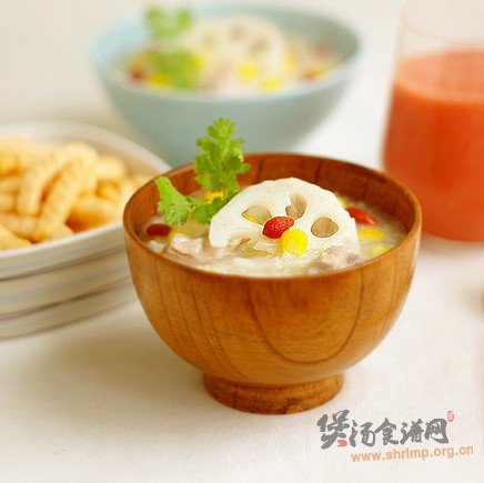 莲藕瘦肉麦片粥的做法