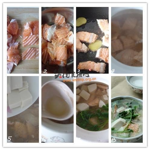三文鱼豆腐汤的做法