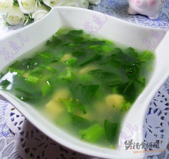 菜心玉米面糯米汤果的做法