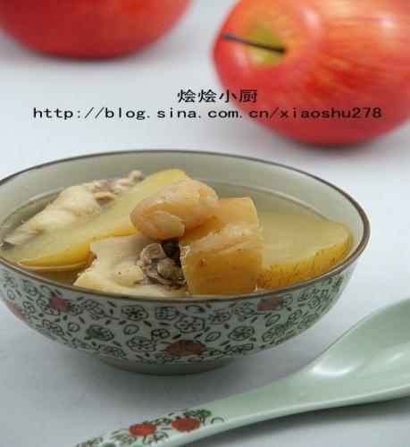 苹果川贝鸡汤的做法