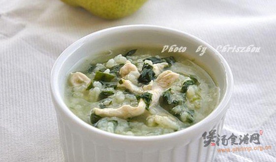 鸡肉菠菜粥的做法