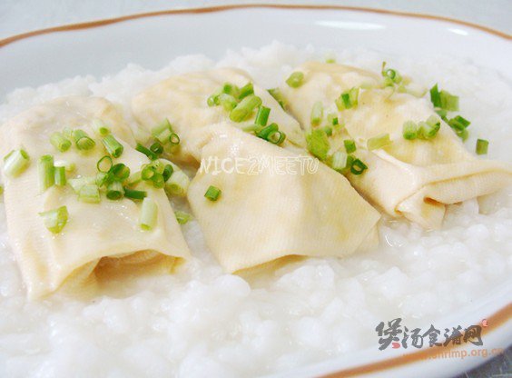 百叶包煮粥的做法