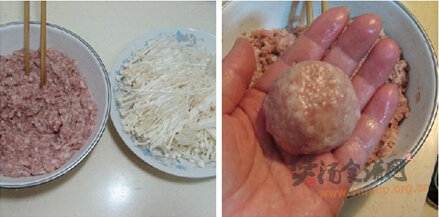 猪肉莲藕丸子金针汤的做法