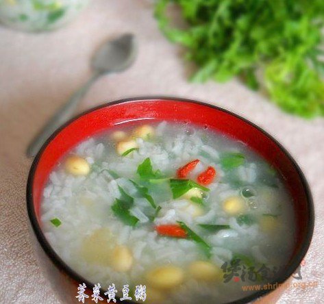 荠菜黄豆粥的做法