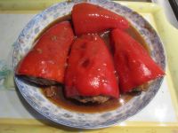 红椒酿肉的做法