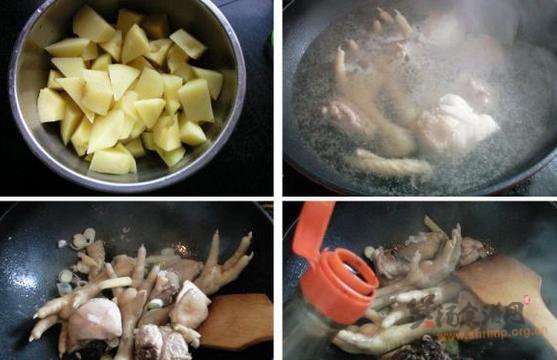 农家鸡肉炖土豆的做法