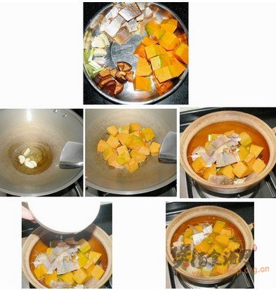 南瓜咸鱼煲的做法