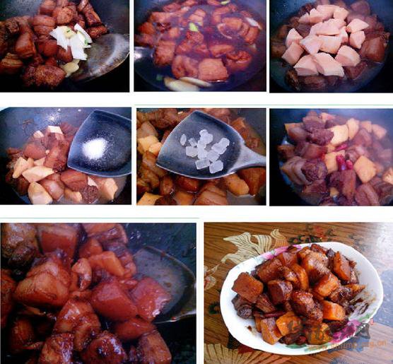 红烧肉炖地瓜的做法