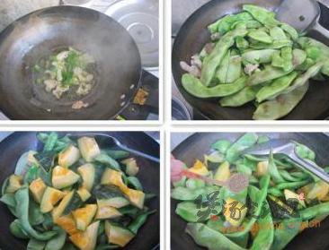 南瓜炖豆角的做法