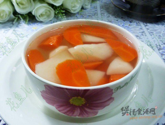 胡萝卜山药甜汤的做法