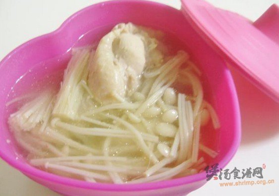 金针菇鸡腿汤的做法