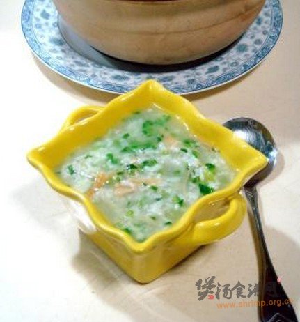 干贝菠菜粥的做法