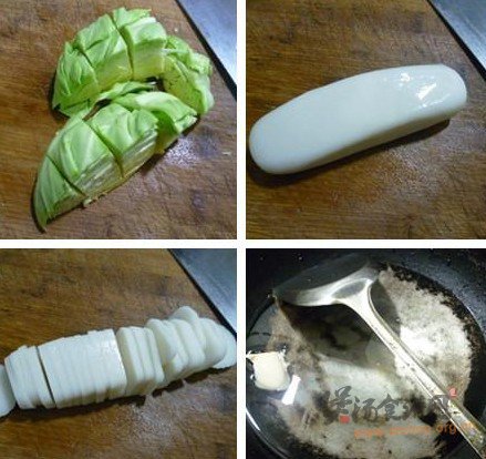 黑木耳圆白菜年糕汤的做法