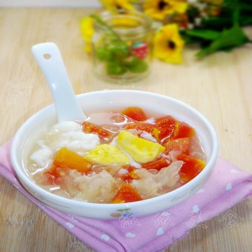 冰糖炖木瓜雪耳的做法