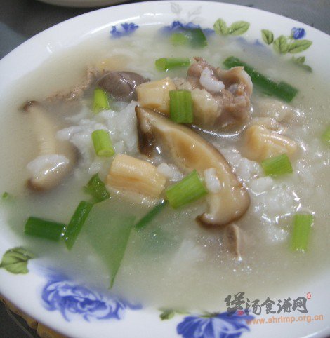 干贝香菇水鸭粥的做法