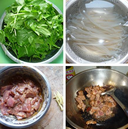 小白菜粉条炖肉的做法